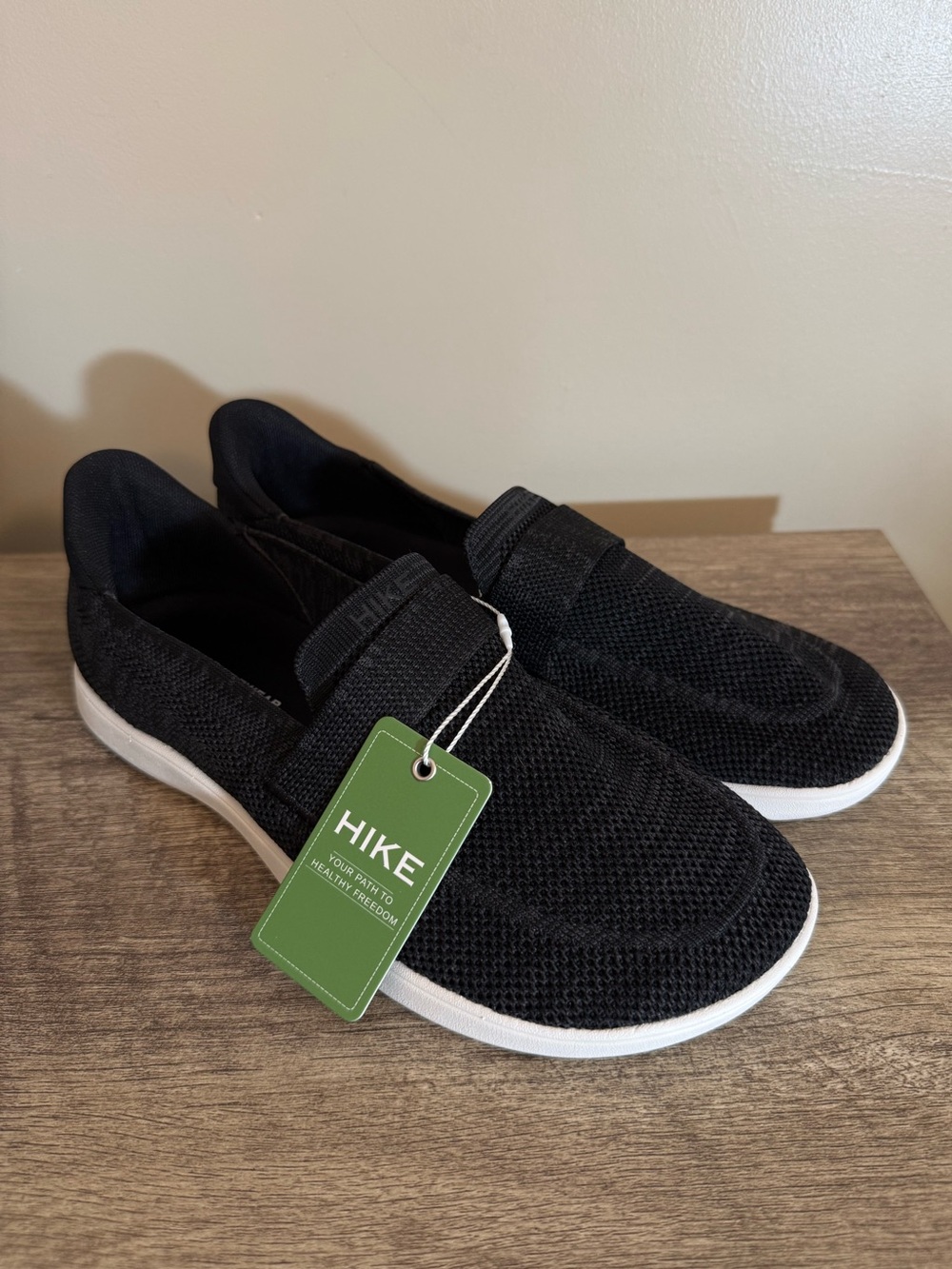 Hike Valenza Hands Free Slip on Knit Shoes Size 10 (run big) Black Lightweight